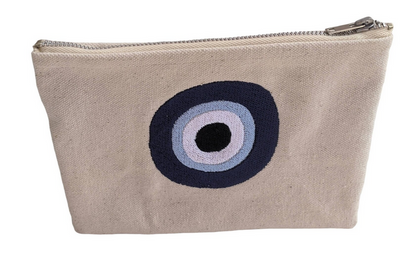 Pochette Oeil Brodé - Tissu coton -  Cadeau pour elle