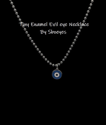 Collier Oeil Bleu et Motif Grec Superposés