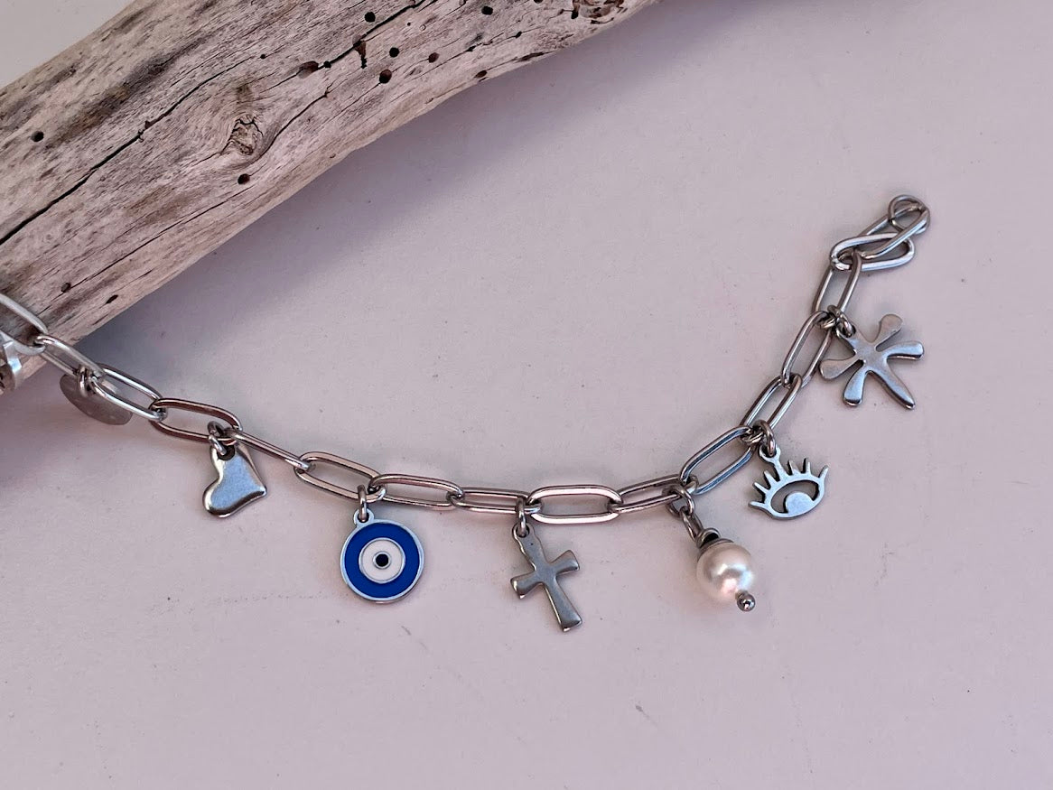 Custom Evil Eye Charm Bracelet | Create Your Own Greek Jewelry