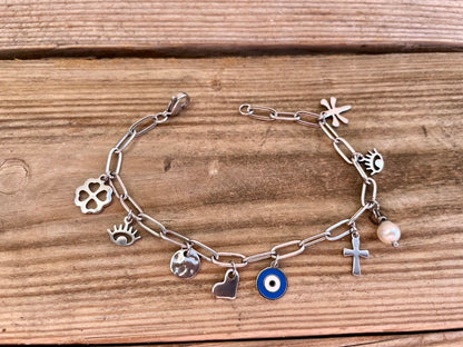 Custom Evil Eye Charm Bracelet | Create Your Own Greek Jewelry