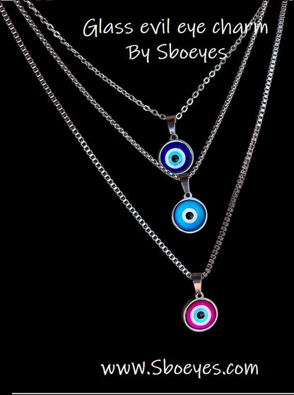 Evil Eye Necklace - 6 Colors To Choose From - Stainless Steel Necklace