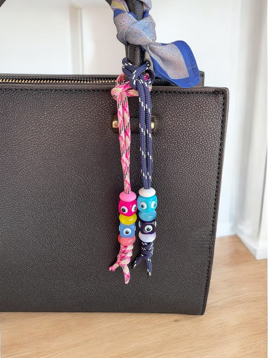 Evil Eye Bag Charm - Beaded Bag Charm - Bag Accessory