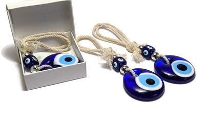 Oeil bleu en verre de 4 cm et sa boite cadeau, idée cadeau