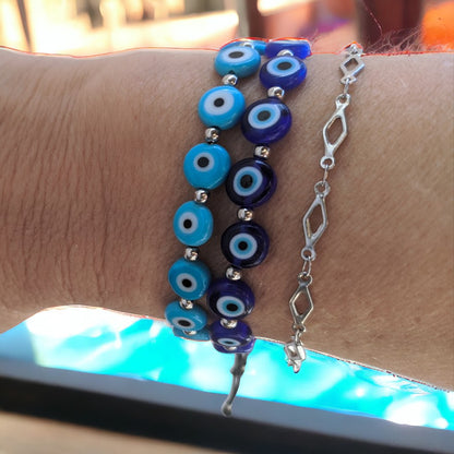 Trendy Evil Eye Bracelet - Stainless Jewelry - Gift for Her - Greek Gift