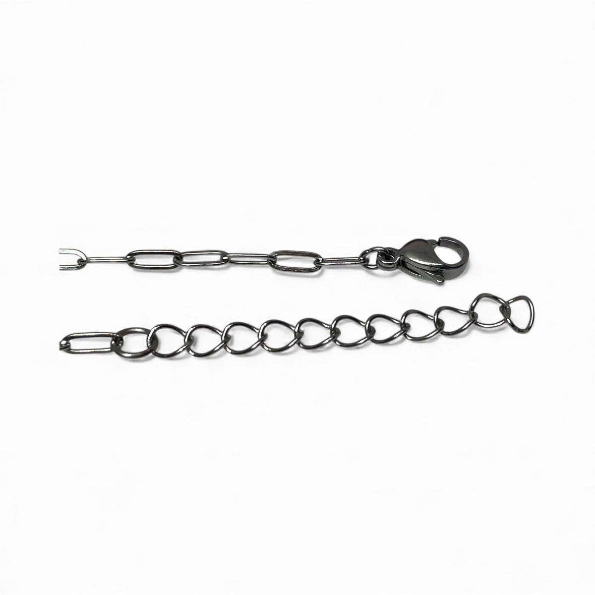 Metal chain with clasp on a white background