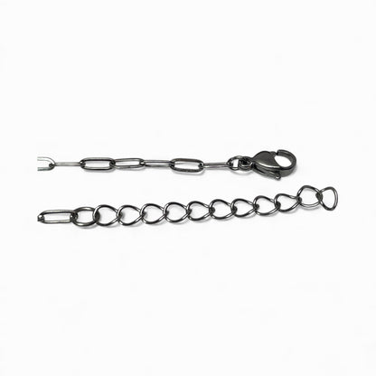 Metal chain with clasp on a white background