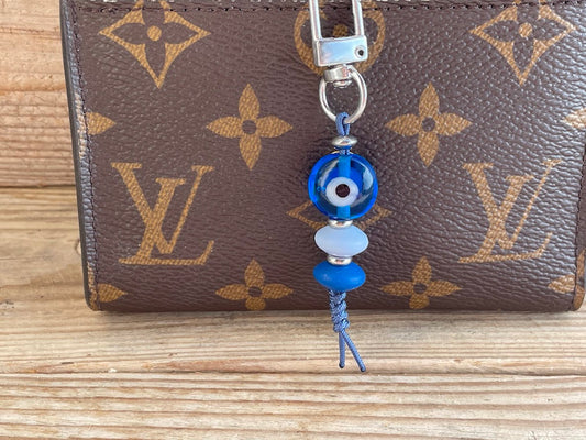 Evil Eye Glass Bag Charm - Greek Gift - Bag Accessories