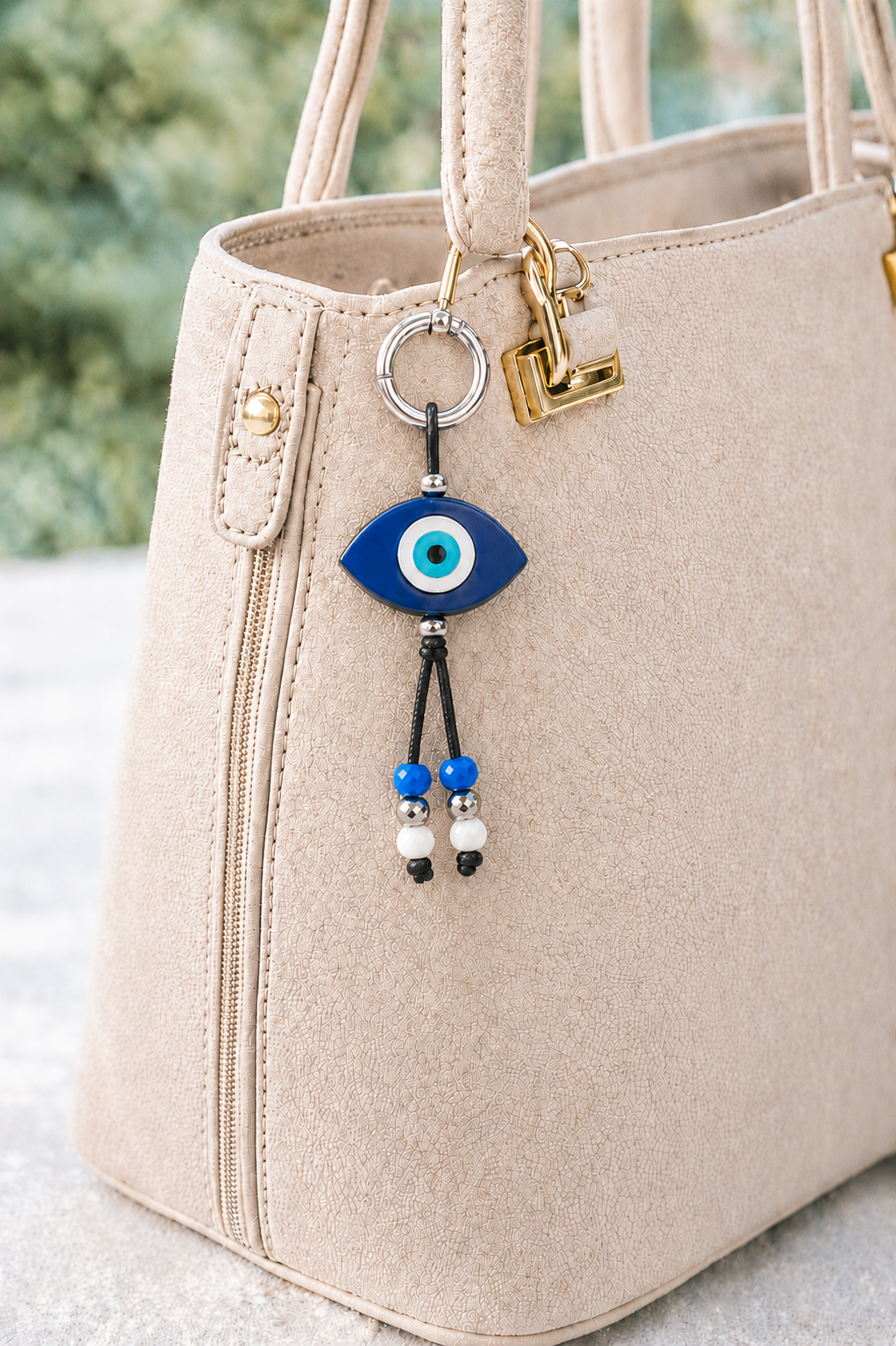 Blue Silicone Evil Eye Bag Charm