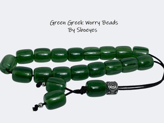 Green Worry Beads for Stress Relief - Thoughtful Stop Smoking Gift for Him