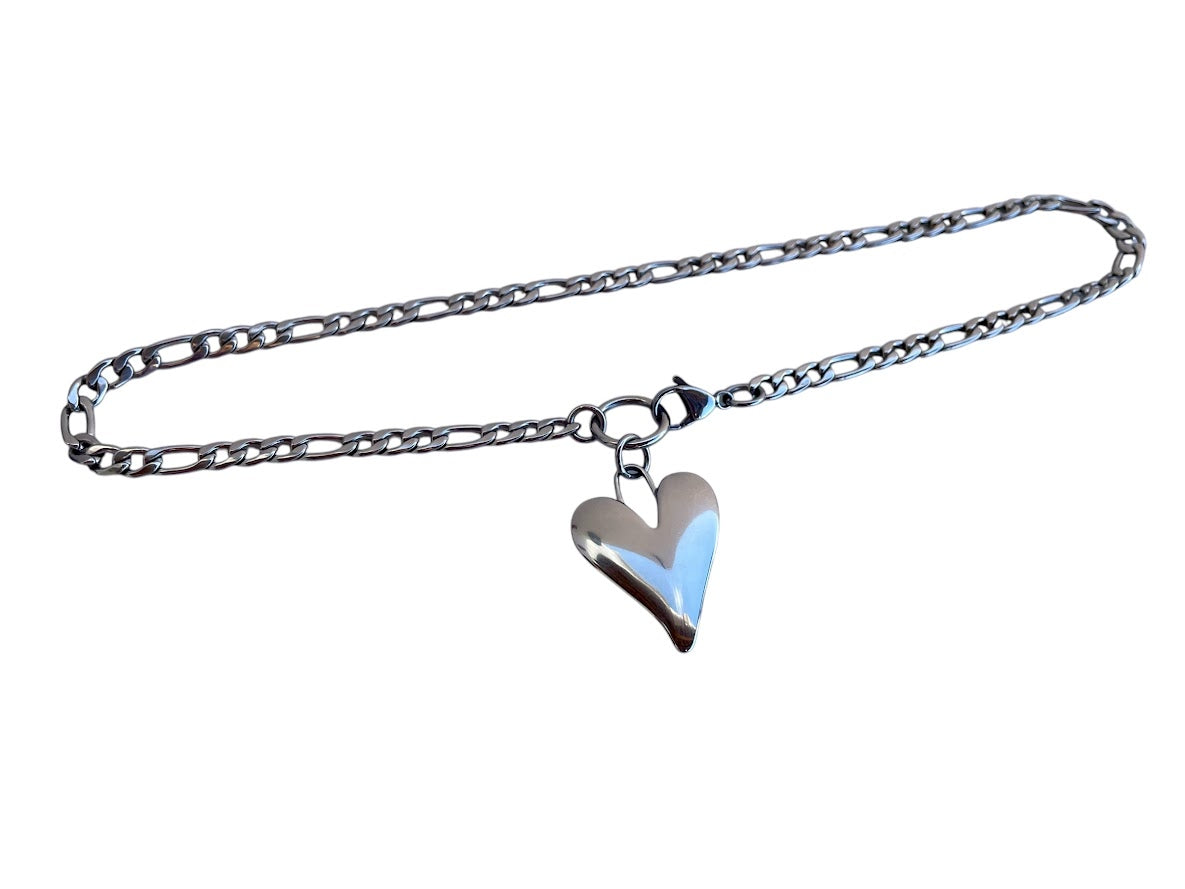 Heart Silver Statement Necklace - Stainless Steel Jewelry - Trend Jewelry for Her