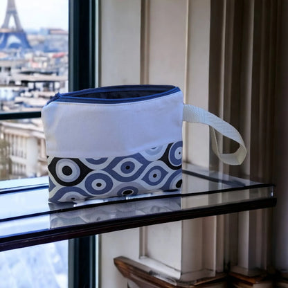 Greek Evil Eye Zipper Pouch: Cotton Canvas Souvenir