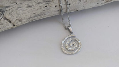 Collier pendentif spirale en acier inoxydable
