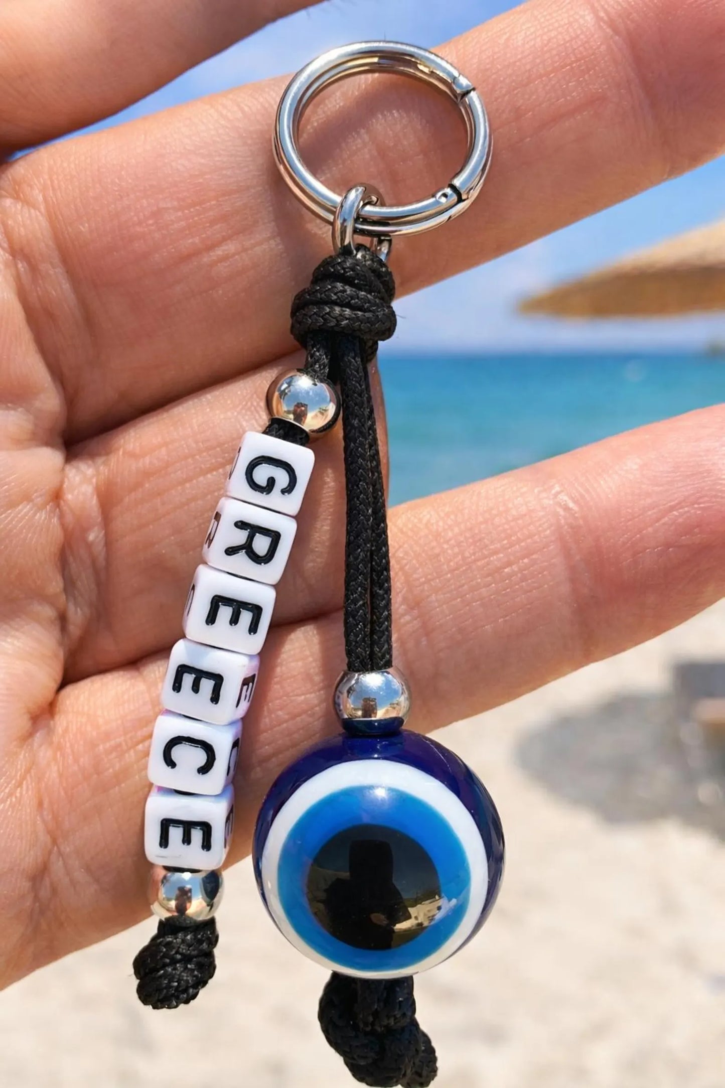 Personalized Evil Eye Keychain: Greek Car Accessory