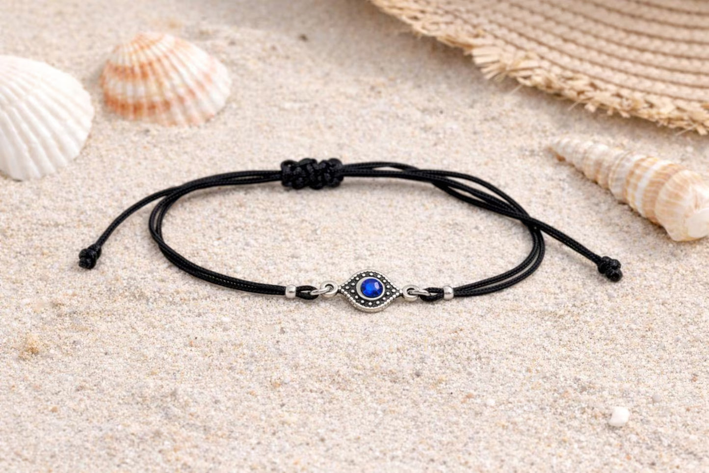 Bracelet Oeil Bleu Réglable Rhinestone - Bracelet Porte-Bonheur - Unisex