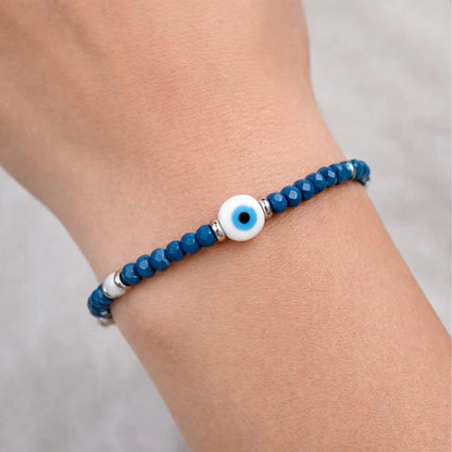 Evil Eye Beaded Bracelet - Women's Protection - Crystal beads