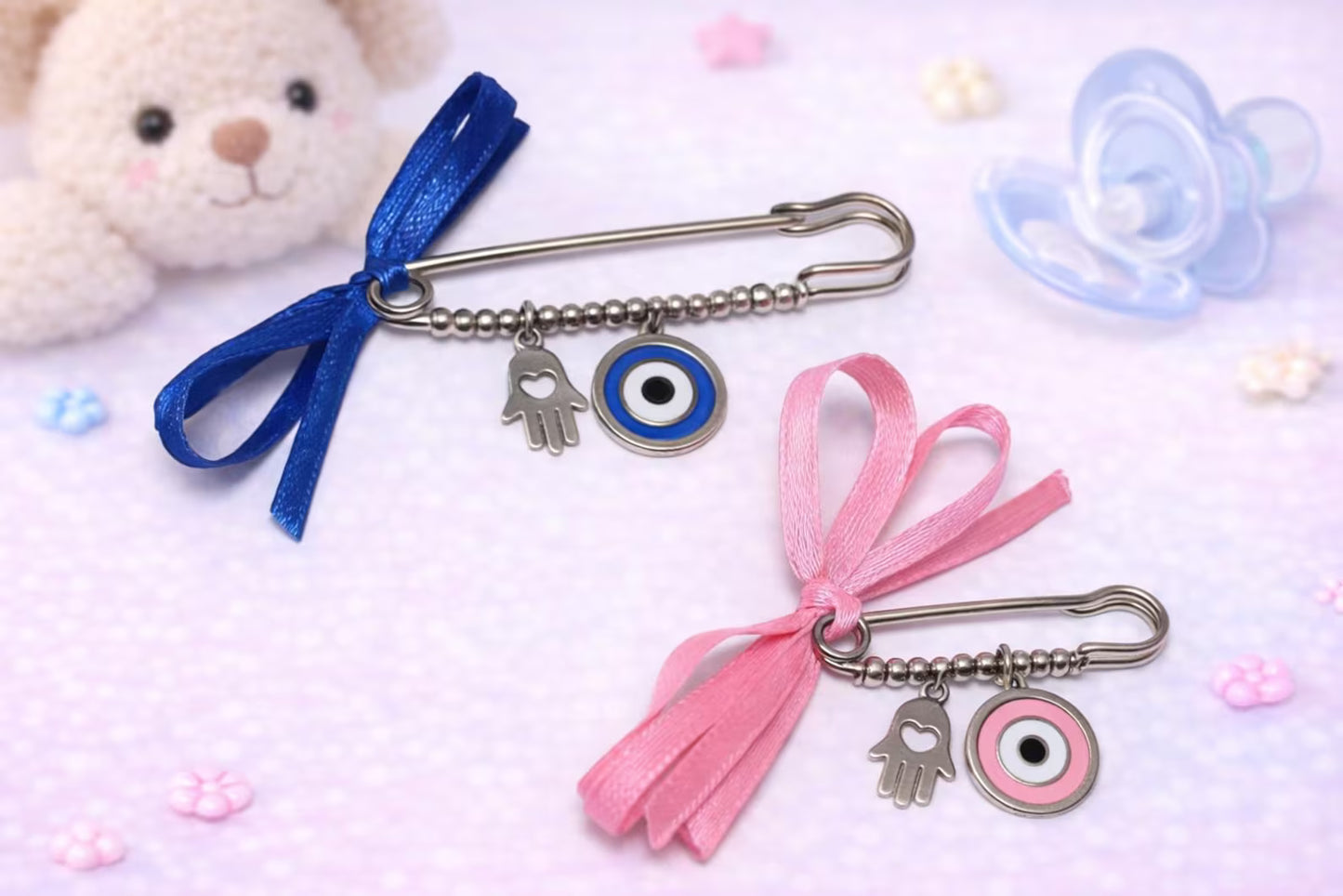 Evil Eye Hamsa Safety Pin - Baby Evil Eye Baby Protection - baby gift