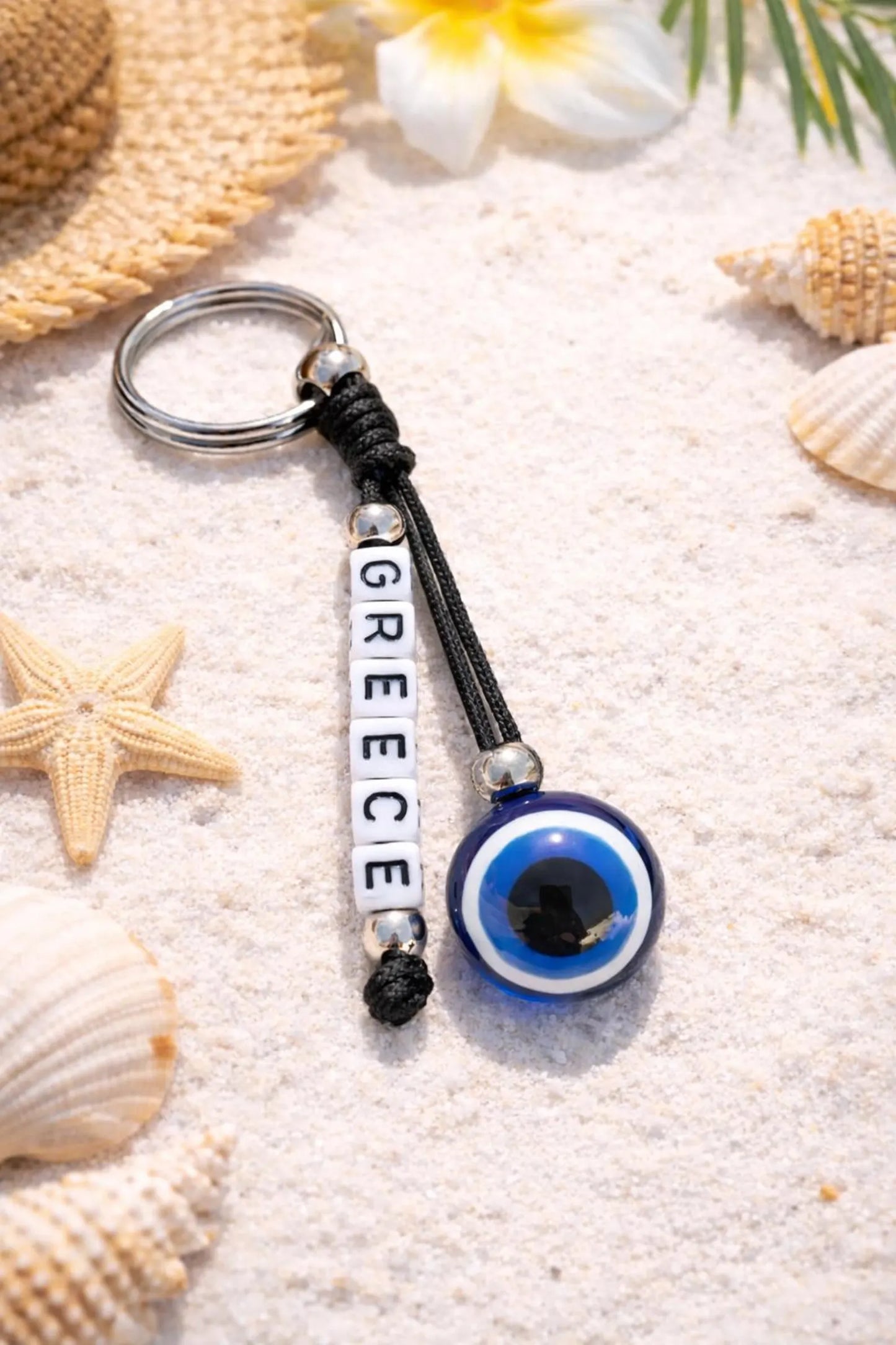 Personalized Evil Eye Keychain: Greek Car Accessory