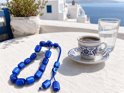 Blue Evil Eye Komboloi Worry Beads - Greek Gift