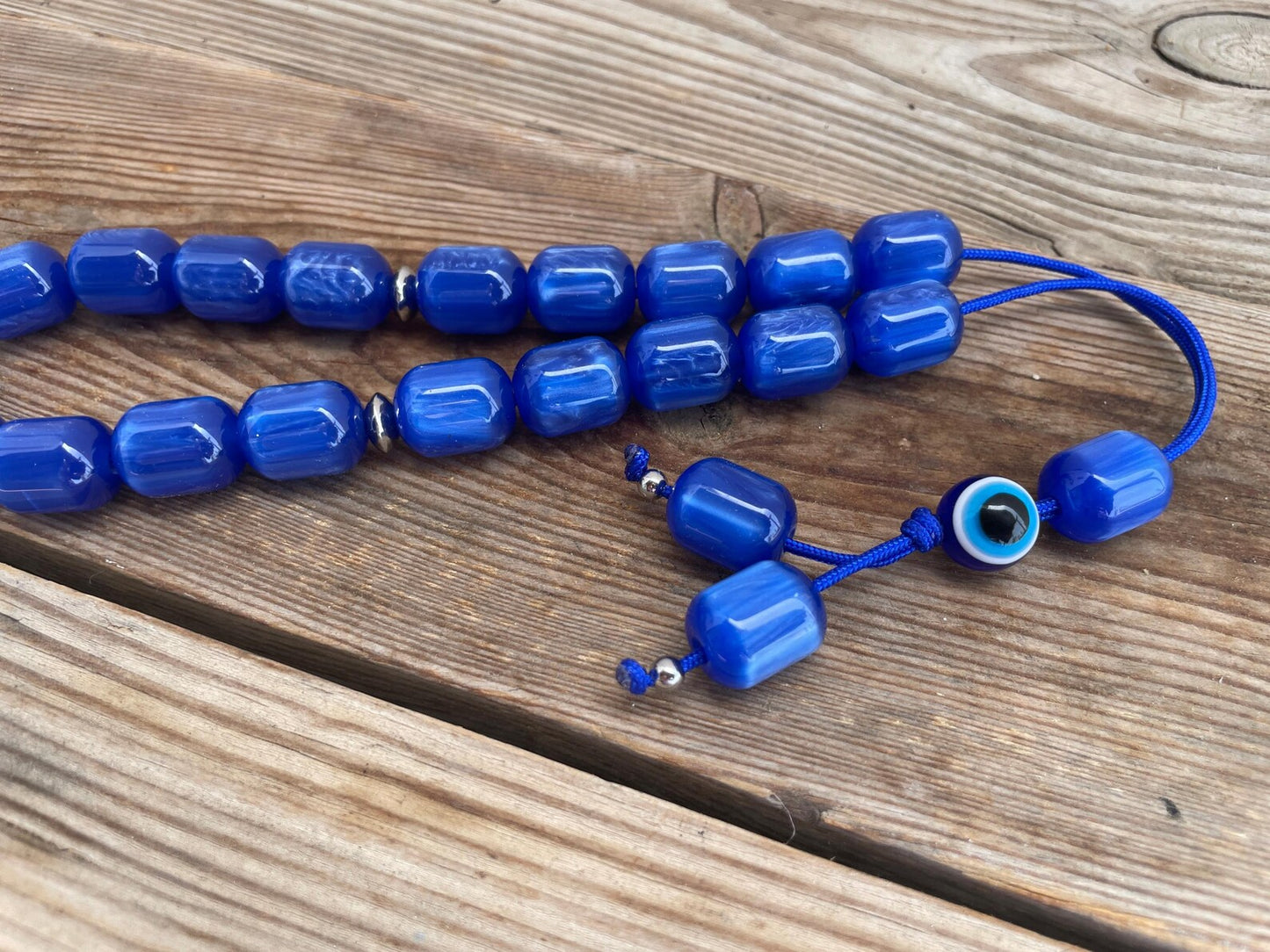 Blue Evil Eye Komboloi Worry Beads - Greek Gift