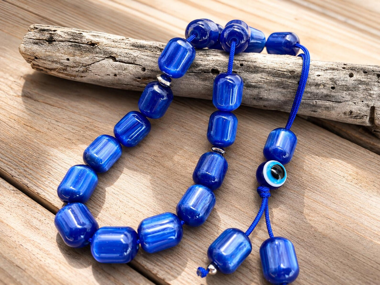 Blue Evil Eye Komboloi Worry Beads - Greek Gift