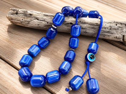 Blue Evil Eye Komboloi Worry Beads - Greek Gift