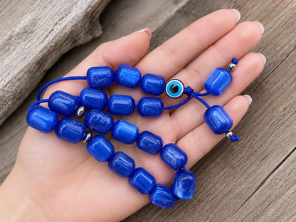 Blue Evil Eye Komboloi Worry Beads - Greek Gift