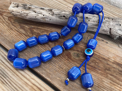 Blue Evil Eye Komboloi Worry Beads - Greek Gift