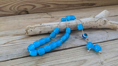 Evil Eye Turquoise Worry Beads – Greek Gift – Anti Stress Toy