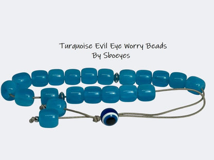 Evil Eye Turquoise Worry Beads – Greek Gift – Anti Stress Toy