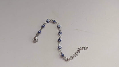 Bracelet Oeil Bleu en Acier - Bijou Grec - Cadeau pour Elle