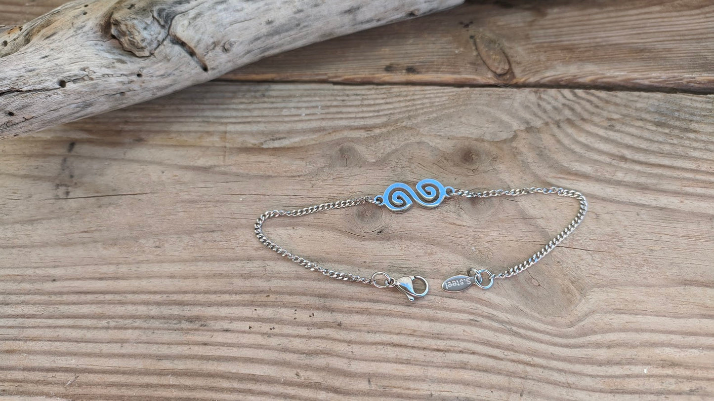 Infinity spiral bracelet - Stainless steel jewelry - Greek gift - Gift for Her