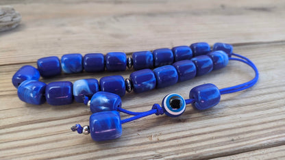 Evil eye worry beads – Greek gift – Gift for Him – Blue komboloi