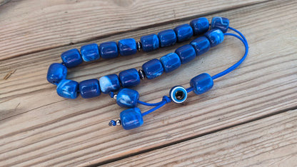 Evil eye worry beads – Greek gift – Gift for Him – Blue komboloi