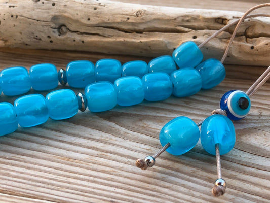 Evil Eye Turquoise Worry Beads – Greek Gift – Anti Stress Toy