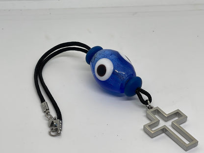 Evil Eye Cross Car Charm | XXL Evil Eye Bead
