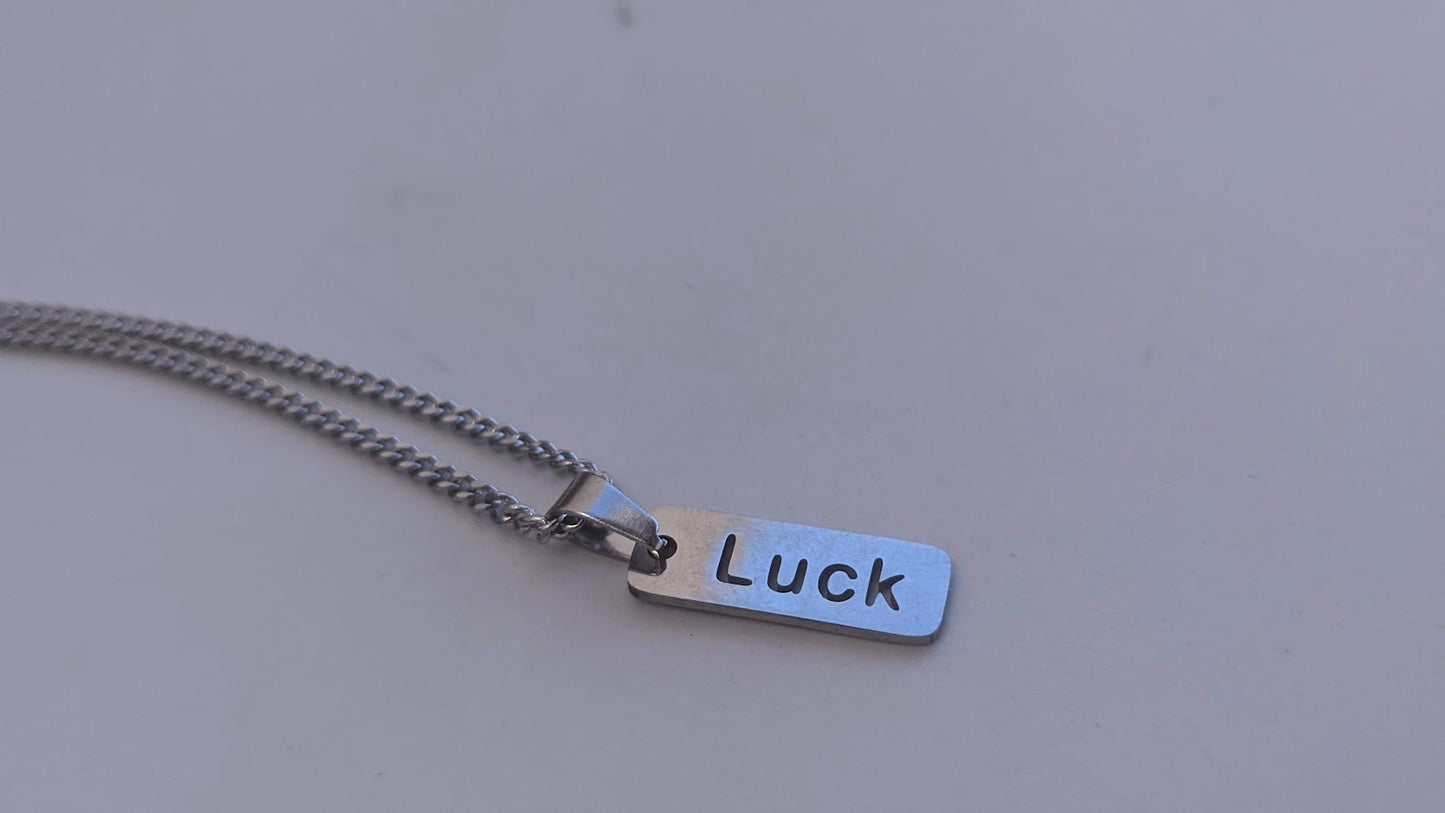 Luck Pendant necklace - Stainless Steel Jewelry - Greek Gift