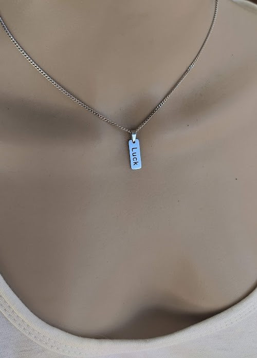 Luck Pendant necklace - Stainless Steel Jewelry - Greek Gift