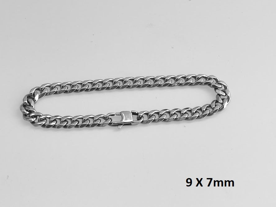 Stainless Steel Curb Chain Bracelet - Men's Bracelet - Gift for Him