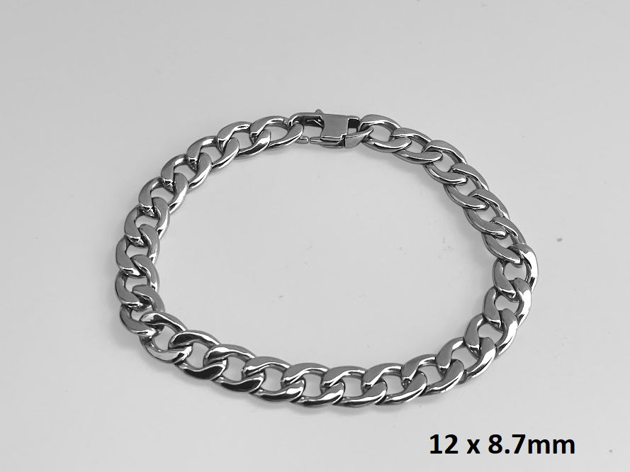 Stainless Steel Curb Chain Bracelet - Men's Bracelet - Gift for Him