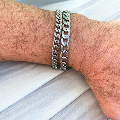 Stainless Steel Curb Chain Bracelet - Men's Bracelet - Gift for Him