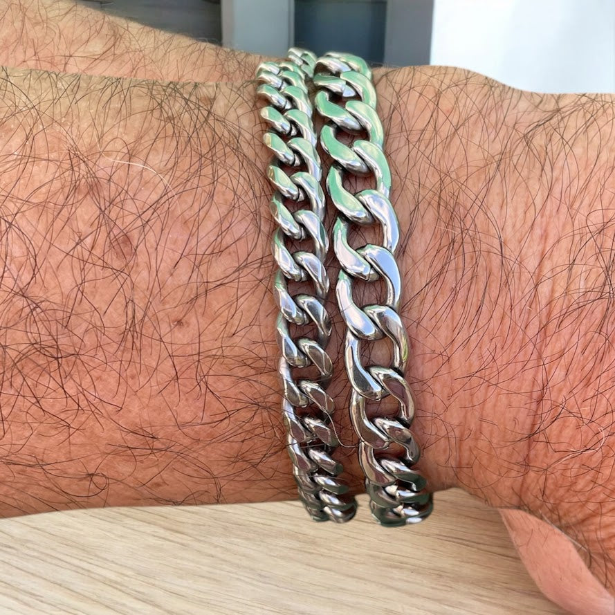 Stainless Steel Curb Chain Bracelet - Men's Bracelet - Gift for Him