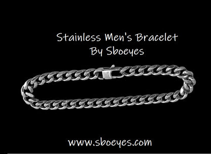 Stainless Steel Curb Chain Bracelet - Men's Bracelet - Gift for Him