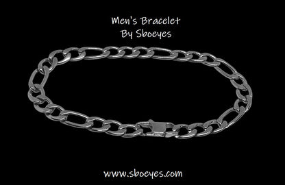 Stainless Steel Figaro Link Bracelet - Men's Bracelet - Gift for Him