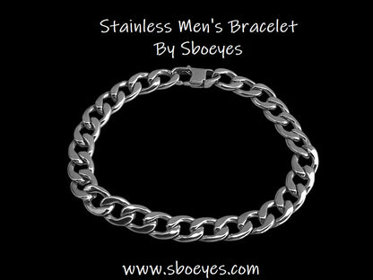 Stainless Steel Curb Chain Bracelet - Men's Bracelet - Gift for Him