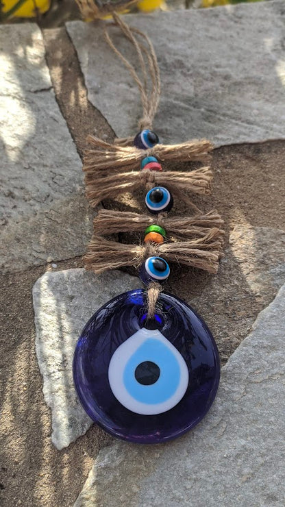 Evil Eye Wall Hanging - House Protection - Glass Wall Decoration