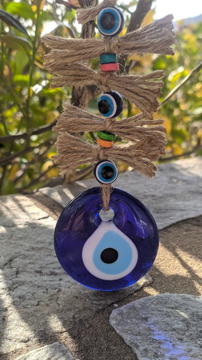 Evil Eye Wall Hanging - House Protection - Glass Wall Decoration