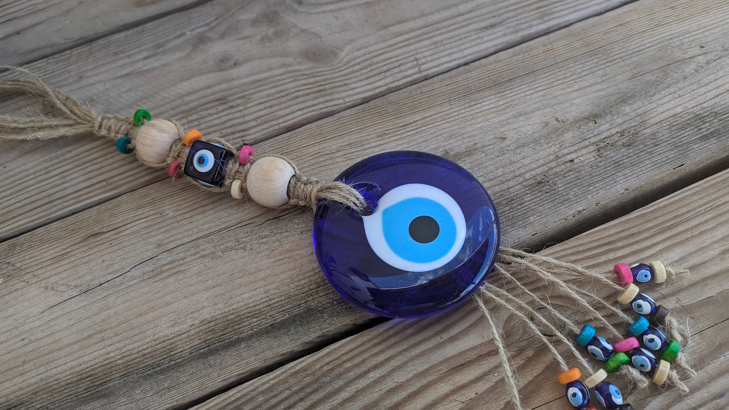 Glass Evil Eye Wall Hanging - House Protection - Greek Gift