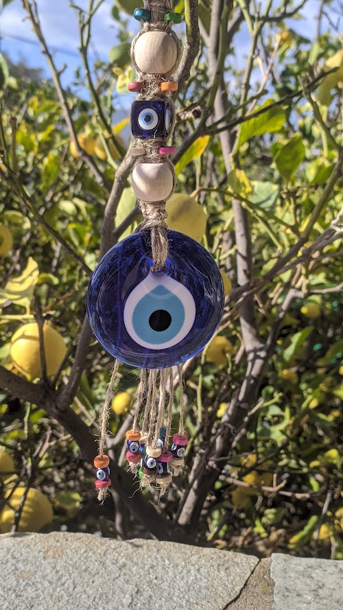 Glass Evil Eye Wall Hanging - House Protection - Greek Gift