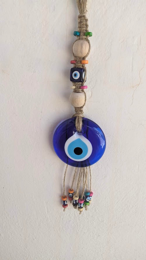 Glass Evil Eye Wall Hanging - House Protection - Greek Gift