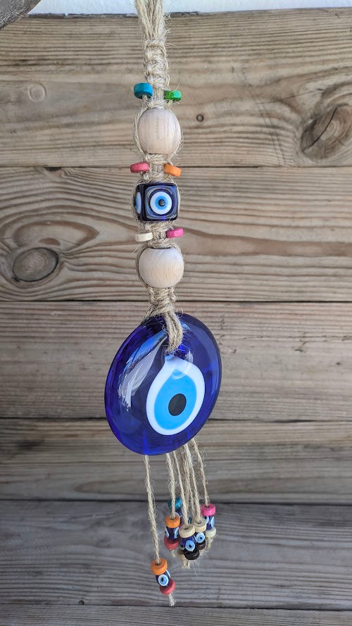 Glass Evil Eye Wall Hanging - House Protection - Greek Gift